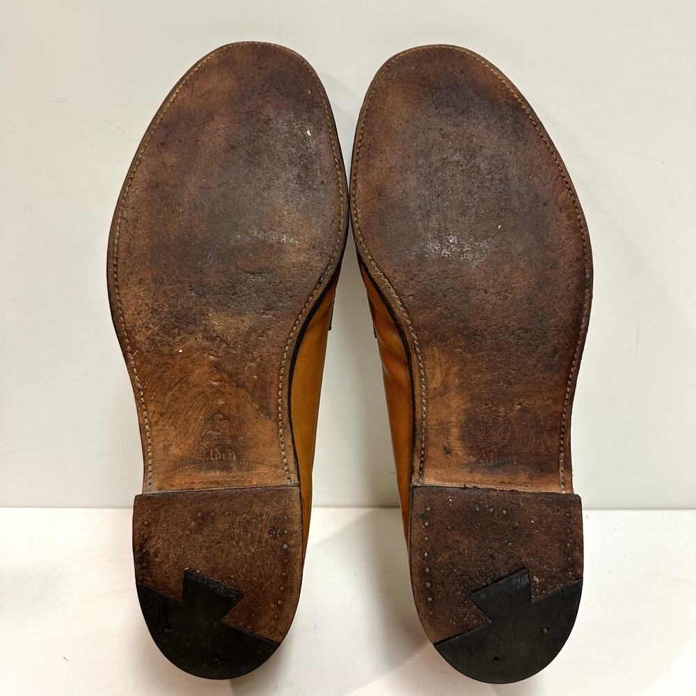 VERY GOOD Alden 714 Leisure Handsewn LHS Peny Loafer Brown Tan Calf USA 13 W - Picture 10 of 12